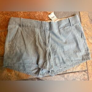 J.CREW 100% Cotton Women's Classic Blue Chambray Shorts Size 10 NWT